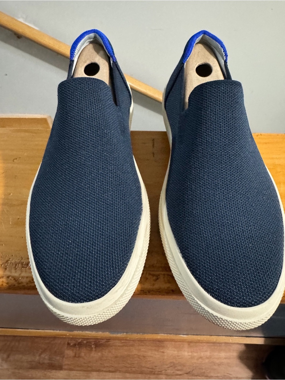 Rothy's Navy Blue Slip-On Women's Sneakers with White Sole